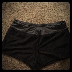 Black with Gray Top Active Shorts